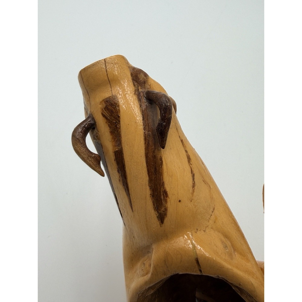 Hand Carved Wood Pig Boar Planter Holder Catchall Bowl Bizarre Folk Art WIERD - Picture 6 of 13